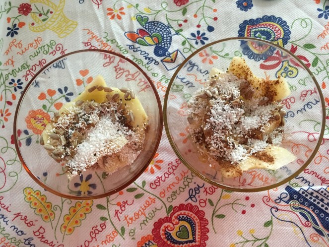 Maçã com canela e mel